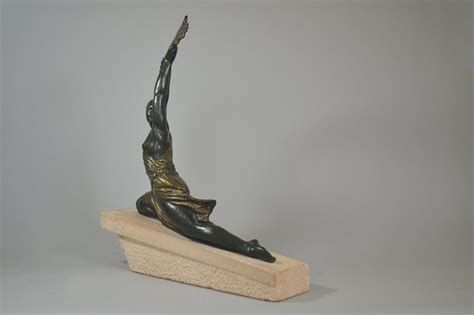 Fr Pierre Le Faguays Fayral Rare Bronze Palm Dancer Art Deco