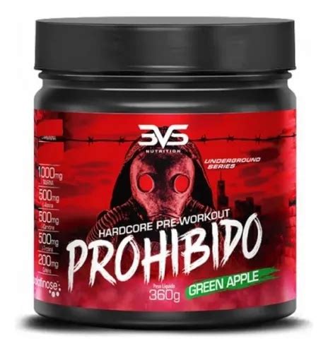 Prohibido Hardcore Pré workout g Sabor Maçã Verde Maçã Verde Frete grátis