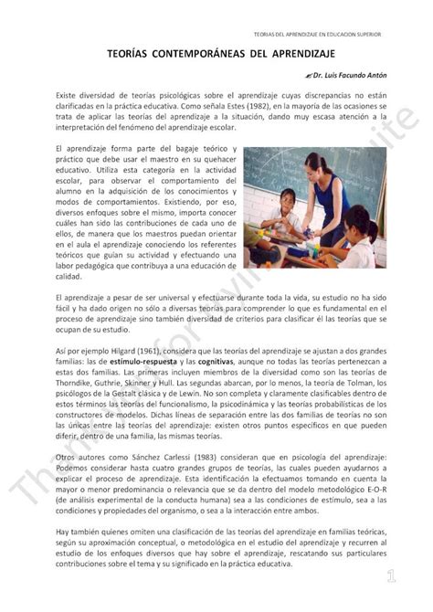 Pdf Teor As Contempor Neas Del Aprendizaje Pdf Filecondiciones Y