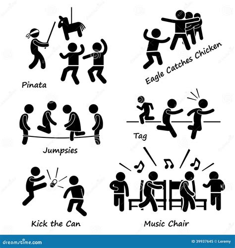 Childhood Children Games Kids Playing Cliparts Stock Vector - Image ...