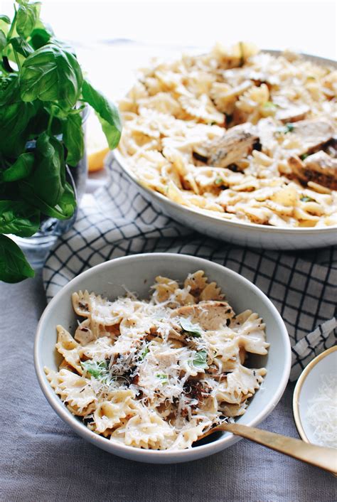 Creamy Chicken And Farfalle Pasta Bev Cooks