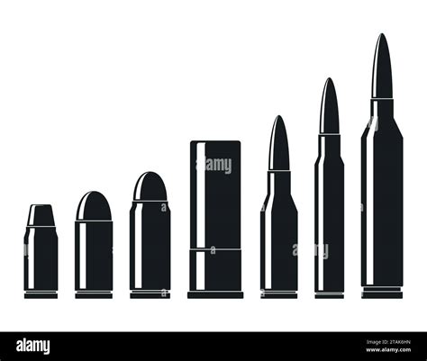 Cartridges Icons Vector Set A Collection Of Bullets Icons Isolated On