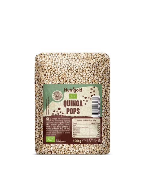 Nutrigold Quinoa Pops Organski 100g Tvornica Zdrave Hrane