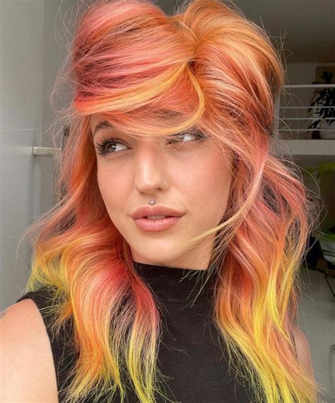 40 Crazy Hair Colour Ideas To Try In 2022 Peach And Yellow Combo Artofit