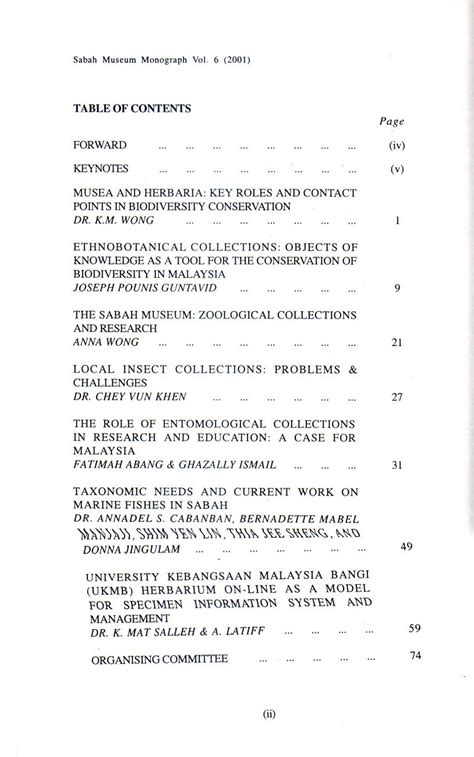 Sabah Museum Monograph Vol 6 Proceedings Of The National Workshop