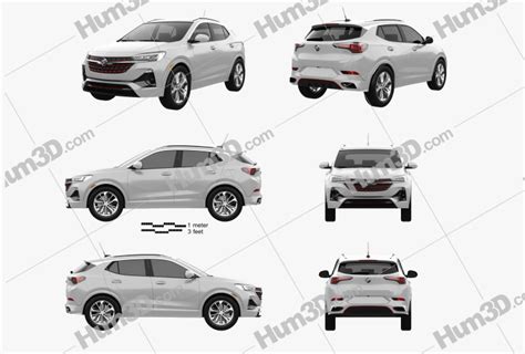 Buick Encore Gx St 2020 Blueprint Template 3dmodels