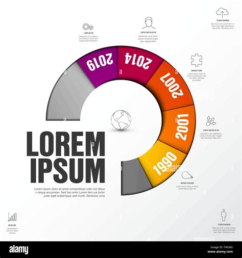 Vector Infographic Timeline Template Made From Colorful Wheel Stock