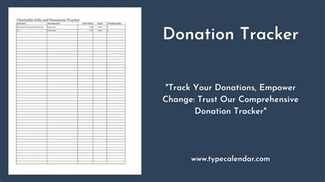 Free Printable Donation Tracker Templates Excel Pdf Word