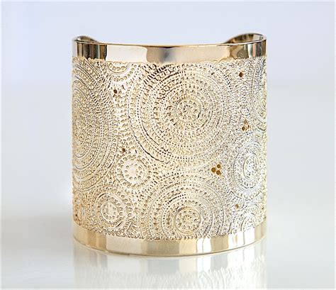 Gold Cuff Wide Gold Cuff Bracelet Gold Bracelet Dots and - Etsy