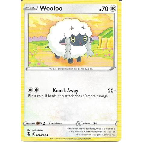 Pokemon Trading Card Game Wooloo Common Card Swsh Fusion