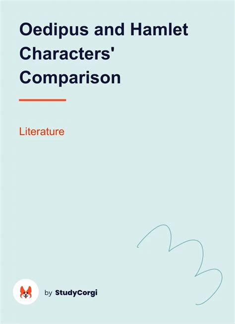 Oedipus And Hamlet Characters Comparison Free Essay Example