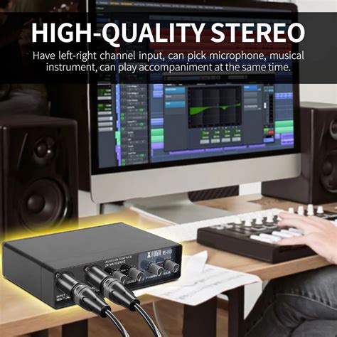 XTUGA E22 2i2 USB Audio Interface with XLR Mic Preamplifier 192kHz ...