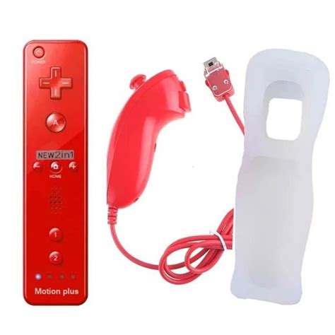 Kit Entier Rouge Manette De Jeu En Pour Nintendo Wii Avec Motion