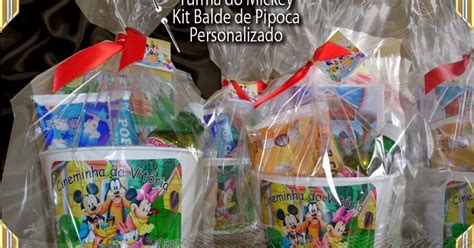 Turma Do Mickey Mickey Mouse Minnie Kit Balde De Pipoca