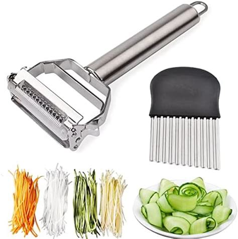 2 Pack Dual Julienne Peeler Vegetableand Fruit PeelerStainless