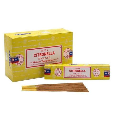 Satya Citronella Incense Joss Sticks Box Of 12 Packs By 15G