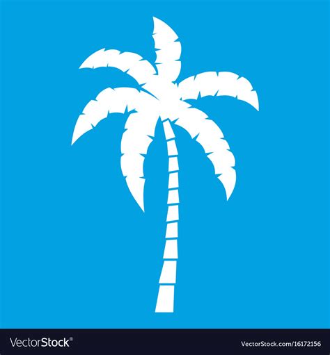 Palm tree icon white Royalty Free Vector Image