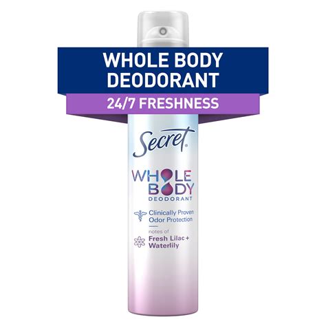 Secret Whole Body Aluminum Free Deodorant Spray Lilac And Waterlily 35oz