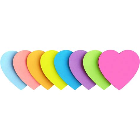 Heart Shape Sticky Notes Color Bright Colorful Sticky Pad Sheets