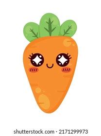 Carrot Kawaii Vegetable Comic Character Stock Vector Royalty Free