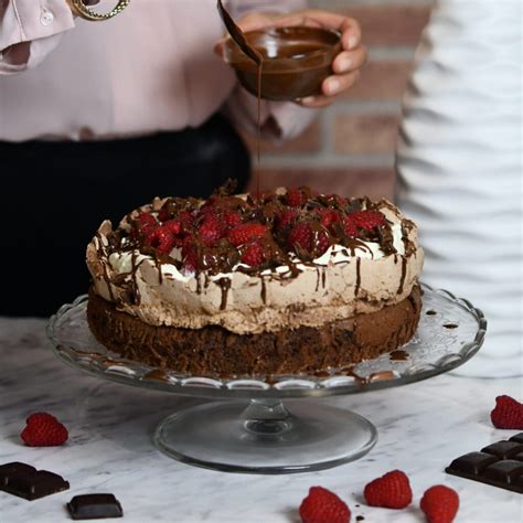 Chocolate Naked Cake With Cream And Fruits Klysa