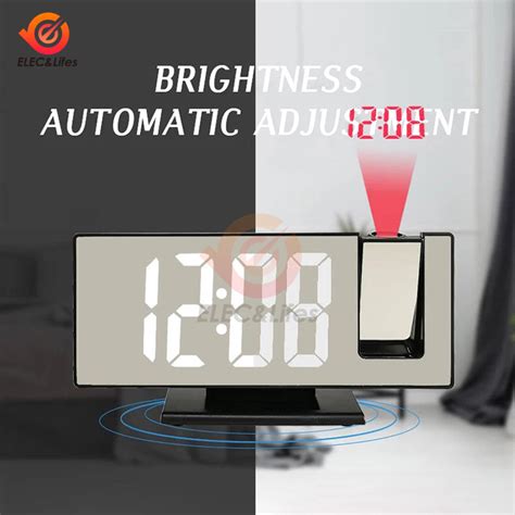 ⓥled Digital Projection Alarm Clock For Bedroom Projection On Ceiling