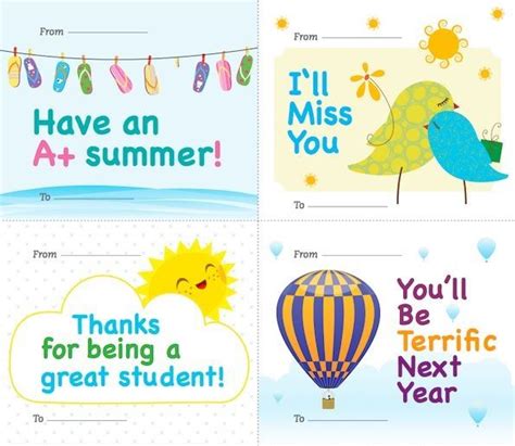 Printable Goodbye Cards for Students