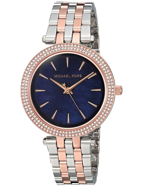 Michael Kors Womens Quartz Stainless Steel Blue Mother Of Pearl Dial 33mm Watch Mk3651