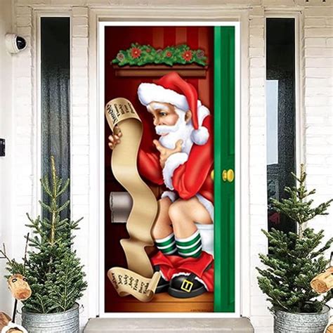 Christmas Door Cover Decoration Funny Christmas Santa Claus Door Cover ...