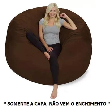 Capa Puff Gigante Sem Enchimento X Pufe Suede Shopee Brasil