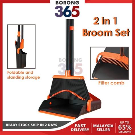 Borong In Foldable Broom Set Dustpan Floor Sweeper Set Penyapu