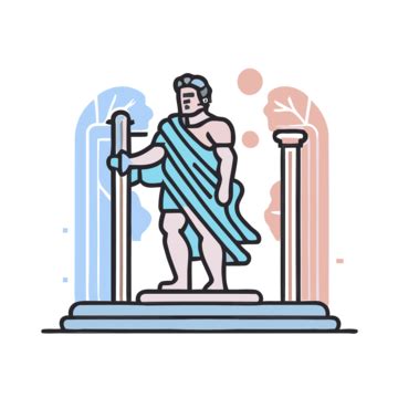 An Icon Depicting A Statue Of An Ancient Greek Hero Vector A Lineal