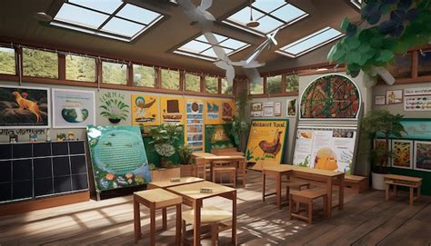 Premium AI Image | An ecofriendly classroom with solar panels a compost ...