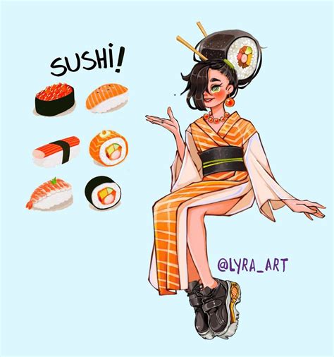 Sushi Cute Food Drawings Kawaii Drawings Cool Drawings Cartoon