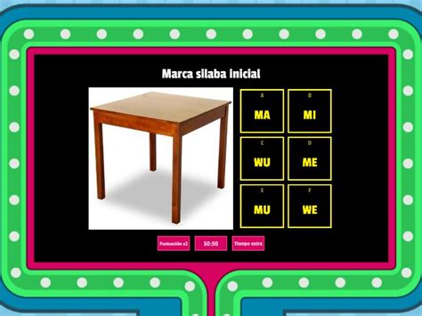 Identificacion Silaba Inicial Gameshow Quiz