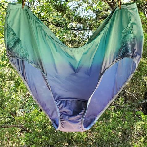 Shadowline LACE Bikini Panty Shiny Nylon 9 2XL Ombre Gem