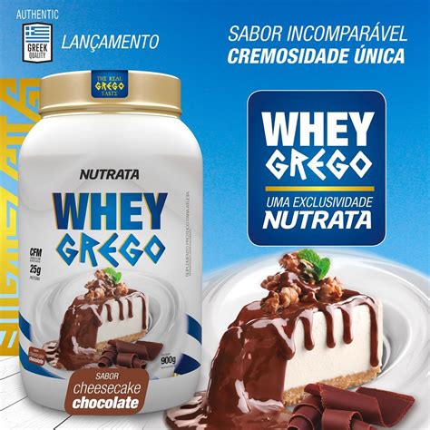 Whey Grego Sabor Cheesecake De Chocolate Nutrata BS Nutrition