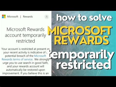 How To Solve Microsoft Rewards Account Temporarily Restricted Youtube