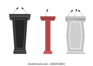 Tribune Stage Stand Debate Podium Rostrum Stock Vector Royalty Free