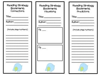 Reading Strategy Bookmarks By The Owl Spot Teachers Pay Teachers