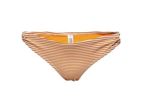 Orange Cream Preformed Striped Bikini Sets For Women Nhp International
