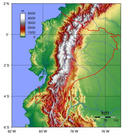 Large Detailed Topographical Map Of Ecuador Ecuador Large Detailed