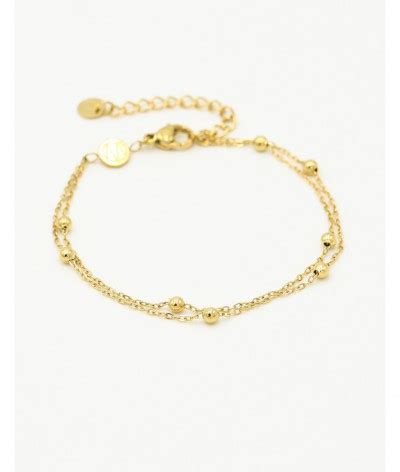 Armband Dubbel Bolletjes Goud