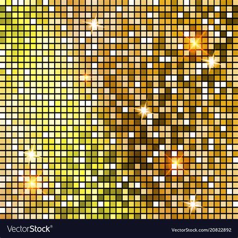 Golden Shiny Mosaic In Disco Ball Style Royalty Free Vector