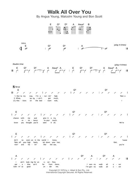 Walk All Over You Sheet Music Ac Dc Ukulele Chords Lyrics