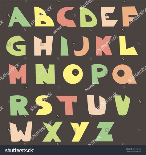 Vector English Alphabet Kids Font Colorful Stock Vector (Royalty Free ...