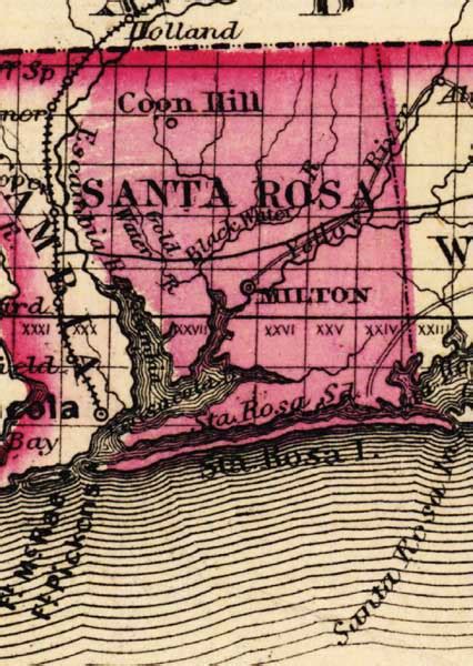 Map Of Santa Rosa County Florida 1863