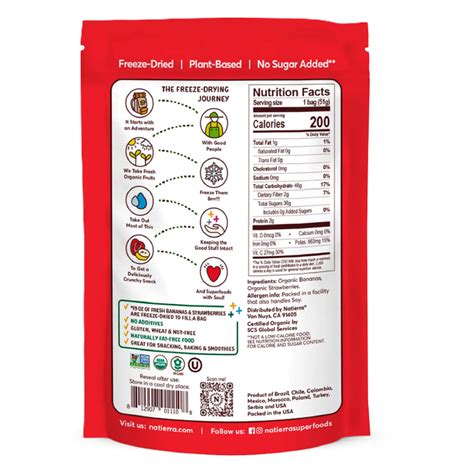 Natierra Freeze Dried Bananas And Strawberries Mix 1 8oz Delivered