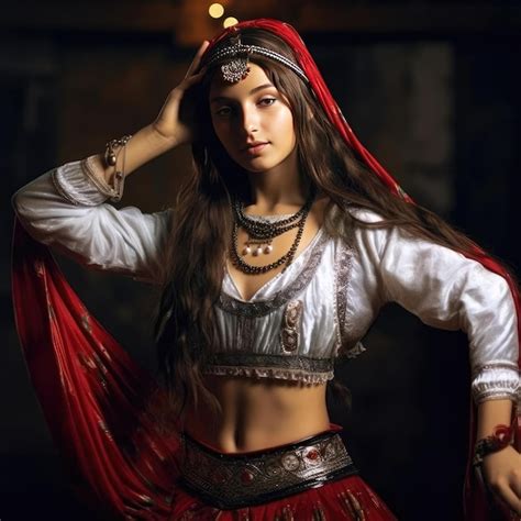 Premium Photo | Dagestani girl dancing national dance in dagestani clothes