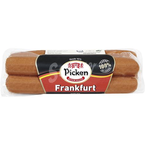 Picken Salchichas Frankfurt Cocidas Y Ahumadas De Cerdo Sin Gluten Sin